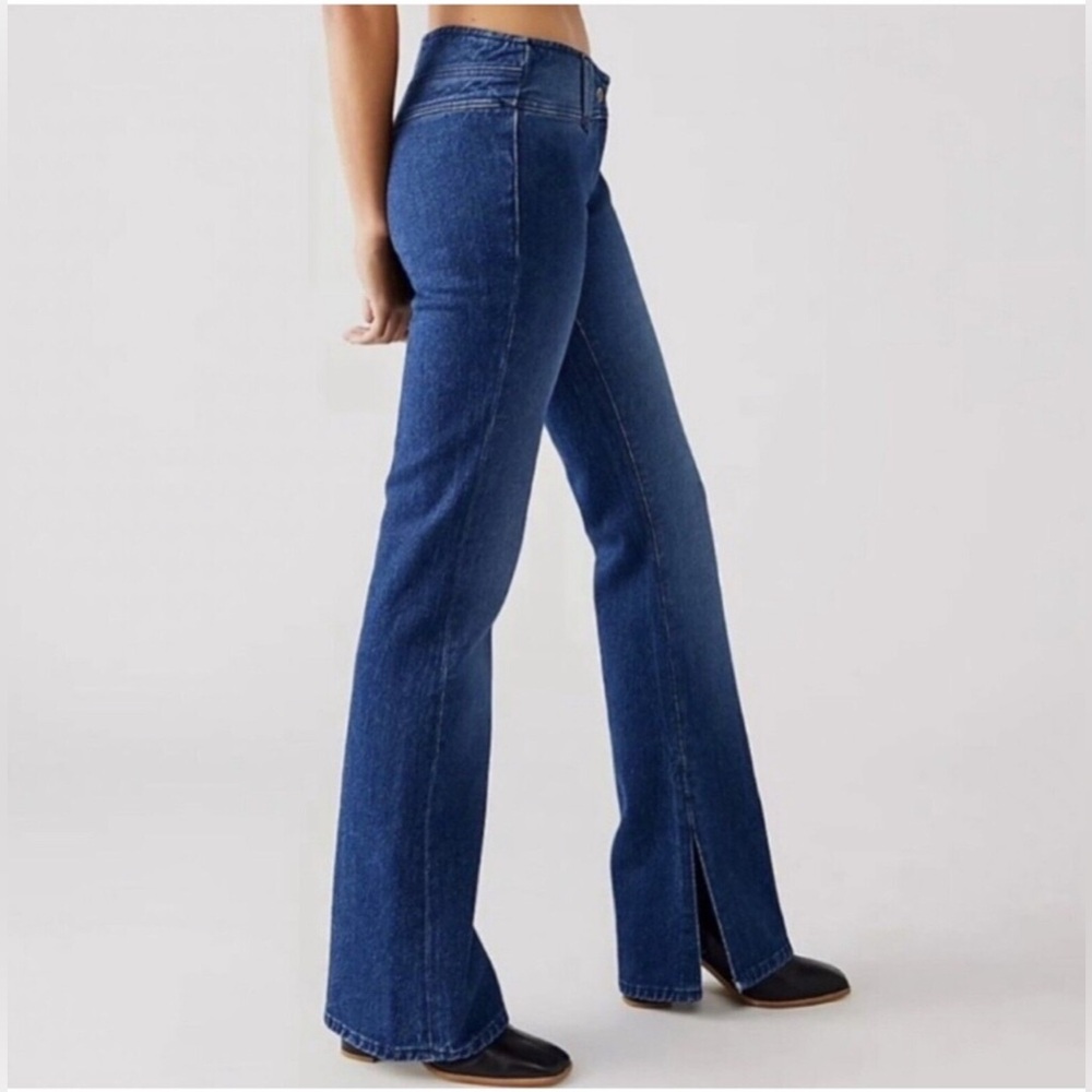 Free People We The Free Jeans Size 29 Slim Flare Stillwater Low-Rise Medium Wash - Picture 3 of 16
